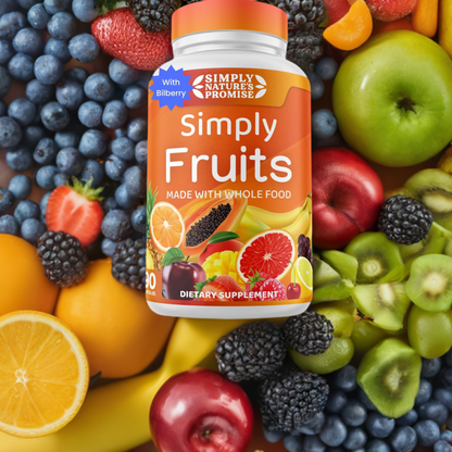 - 90 Fruit Capsules - Made with Whole Food Superfoods, Packed with 25 Different Fruits - 100% Soy Free