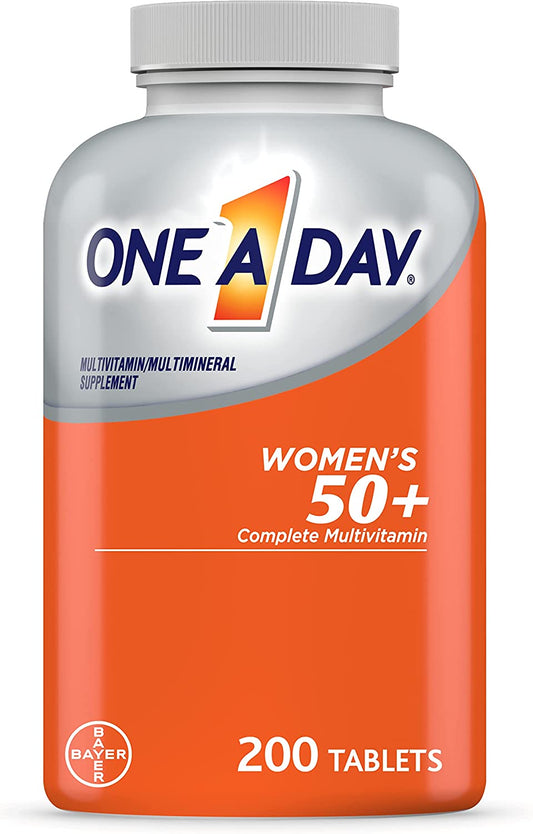 One a Day Women’S 50+ Multivitamins Tablet, Multivitamin for Women with Vitamin A, C, D, E and Zinc for Immune Health Support*, Calcium & More, 200 Count