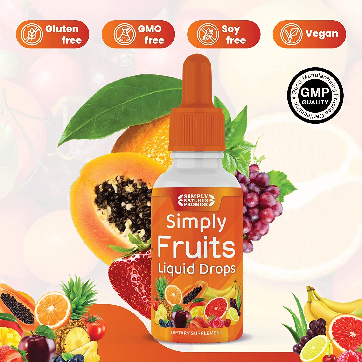 Simply Nature'S Promise - Fruit and Vegetable Supplements - Liquid Drops - Made with Whole Food Superfoods, Packed Vitamins & Minerals - Soy Free - Made in the USA