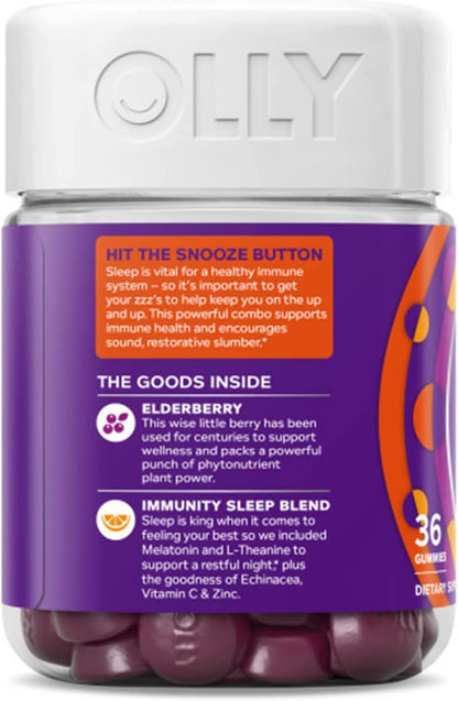 Sleep Immunity Melatonin Gummy, Vitamin C, Zinc, Echinacea, 3Mg Melatonin, Immune and Sleep Support, Berry - 36 Count