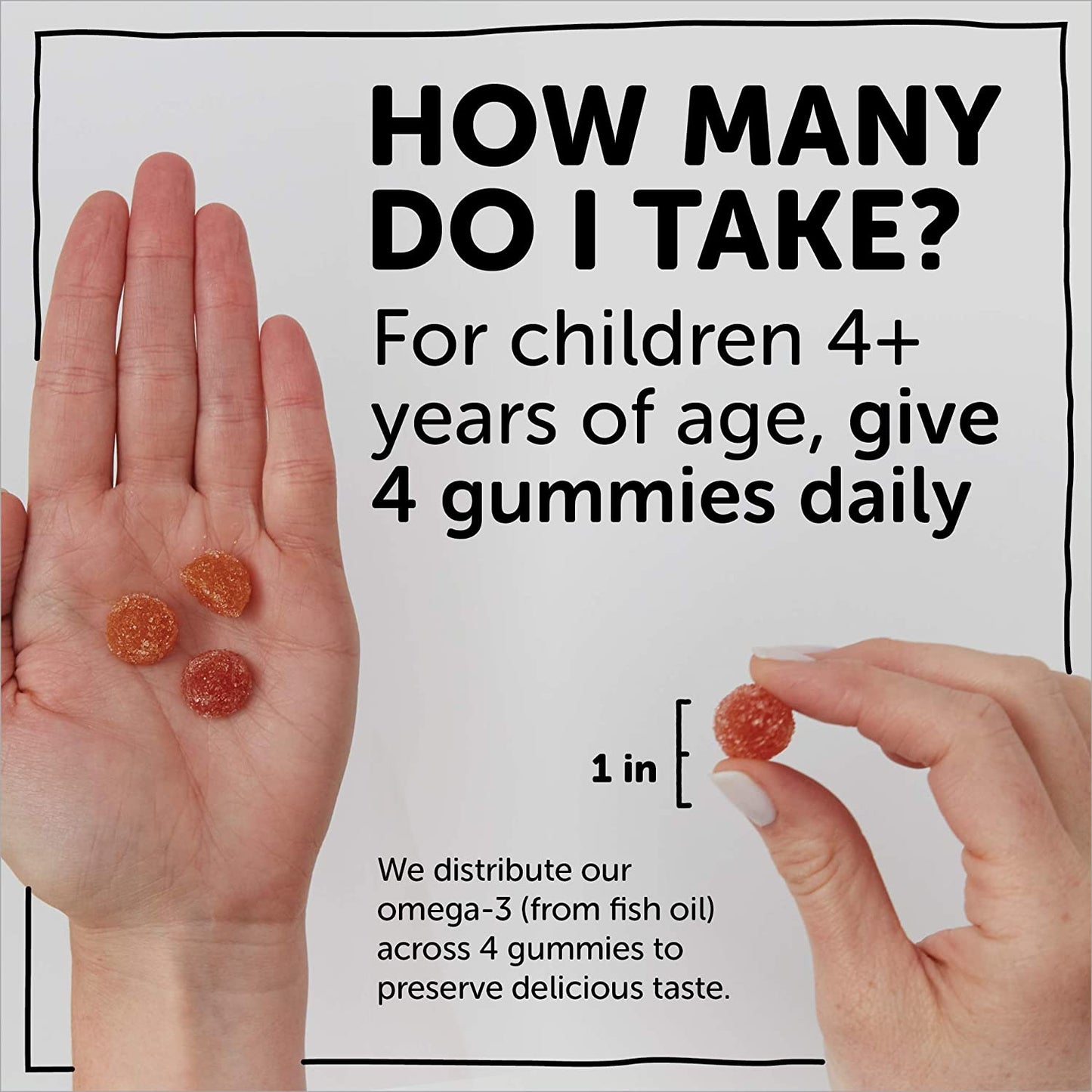 Kids Formula Daily Gummy Multivitamin: Vitamin C, D3, and Zinc for Immunity, Gluten Free, Omega 3 Fish Oil (DHA/EPA), Vitamin B6, Methyl B12, 120 Count (30 Day Supply)