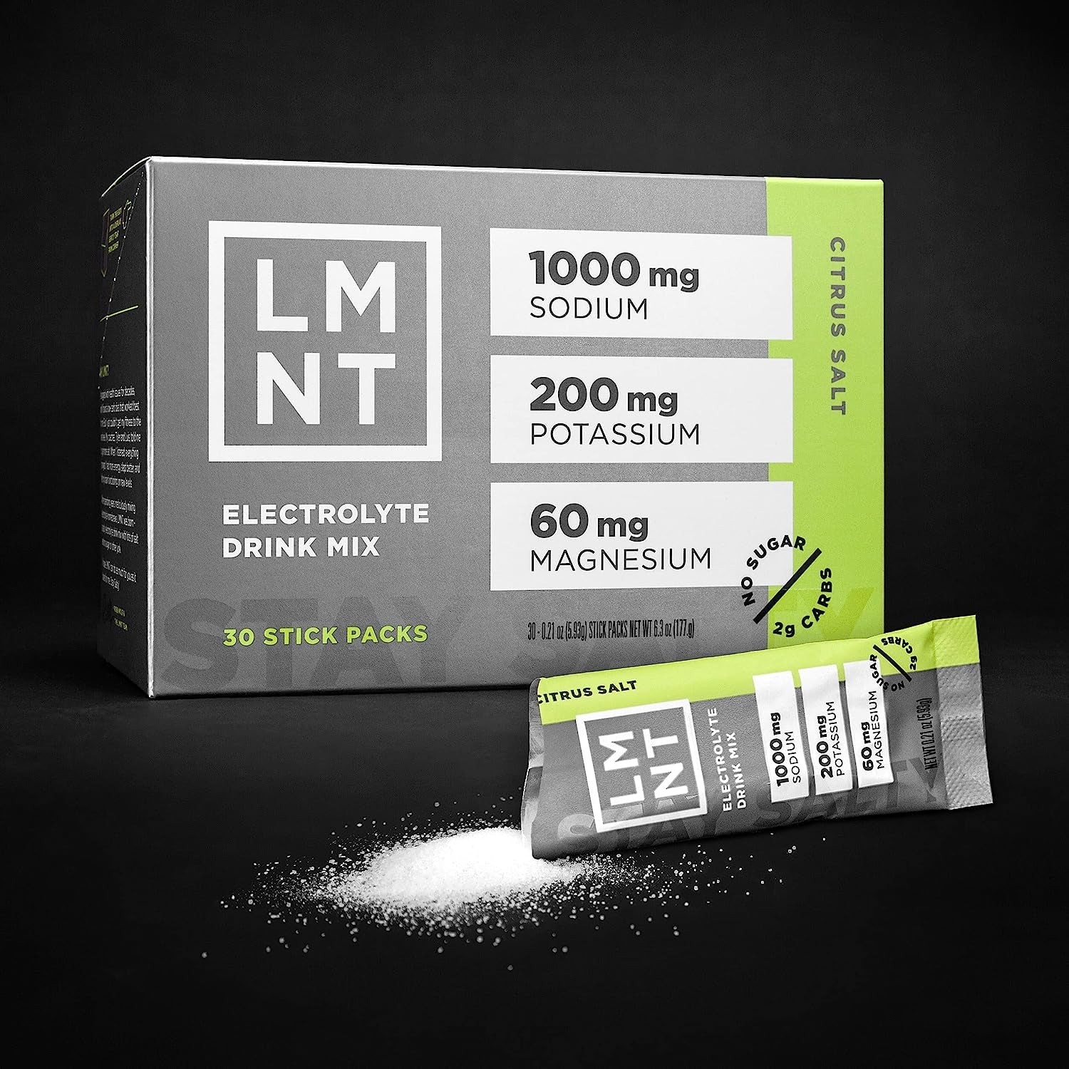 LMNT Keto Electrolyte Powder Packets | Paleo Hydration Powder | No Sugar, No Artificial Ingredients | Citrus Salt | 30 Stick Packs