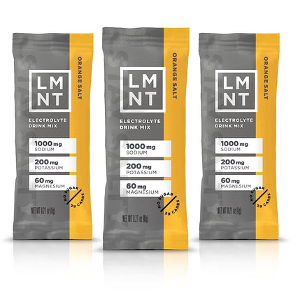 LMNT Keto Electrolyte Powder Packets| Paleo Hydration Powder| No Sugar, No Artificial Ingredients | Orange Salt | 30 Stick Packs