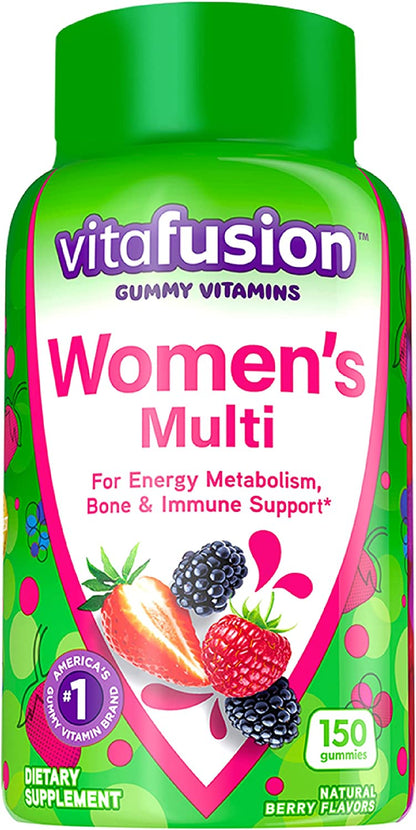 Vitafusion Womens Multivitamin Gummies, Berry Flavored Daily Vitamins for Women with Vitamins A, C, D, E, B-6 and B-12, America’S Number 1 Gummy Vitamin Brand, 75 Days Supply, 150 Count