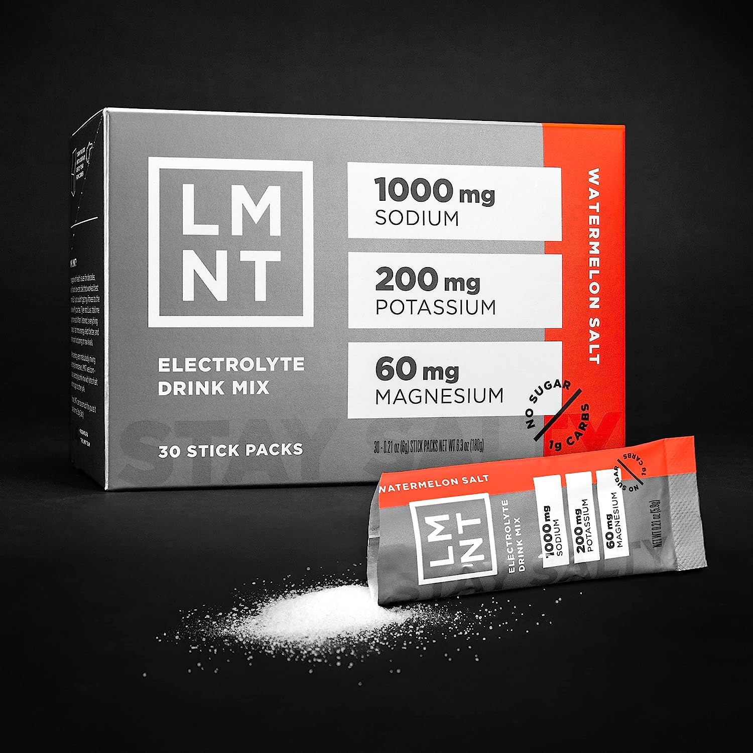 LMNT Zero-Sugar Electrolytes - Watermelon Salt - Hydration Powder Packets | No Artificial Ingredients | Keto & Paleo Friendly | 30 Sticks