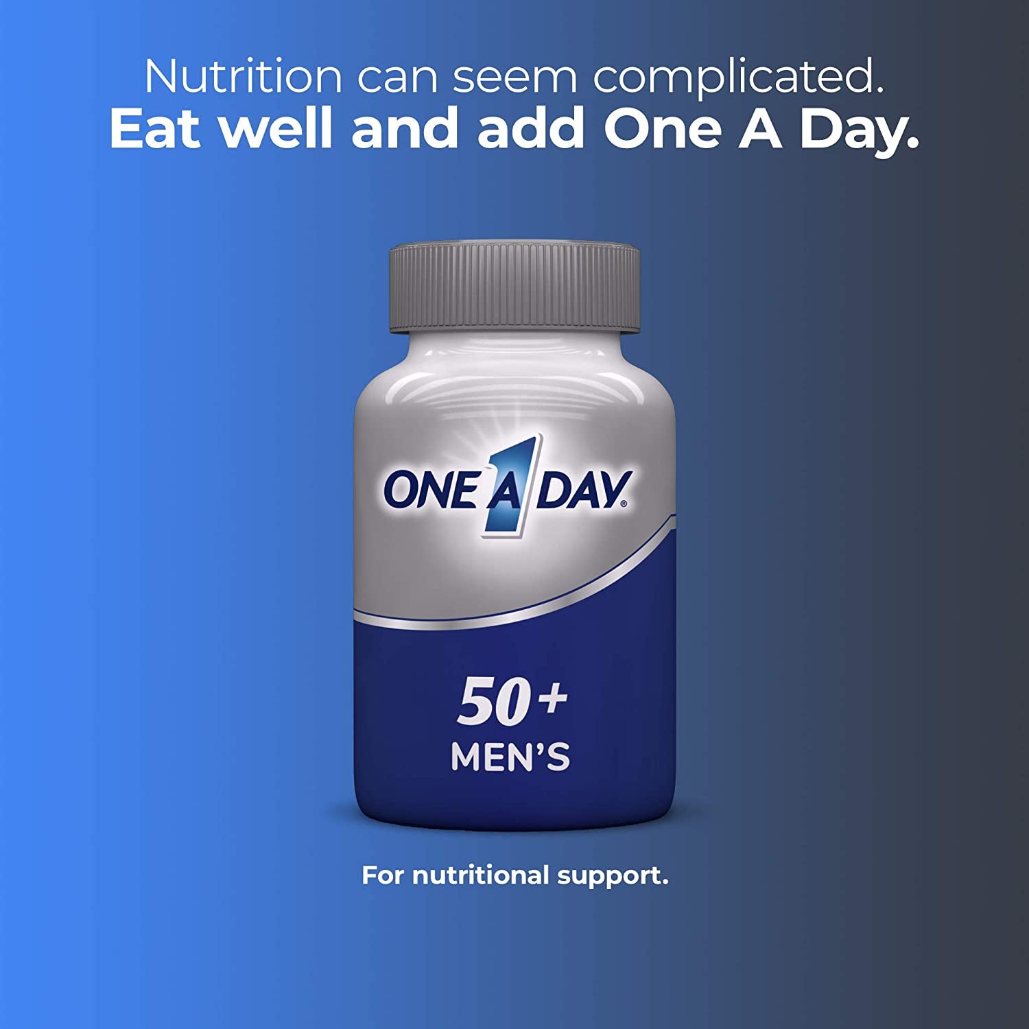 One a Day Men’S 50+ Multivitamins, Supplement with Vitamin A, Vitamin C, Vitamin D, Vitamin E and Zinc for Immune Health Support*, Calcium & More, Tablet 100 Count