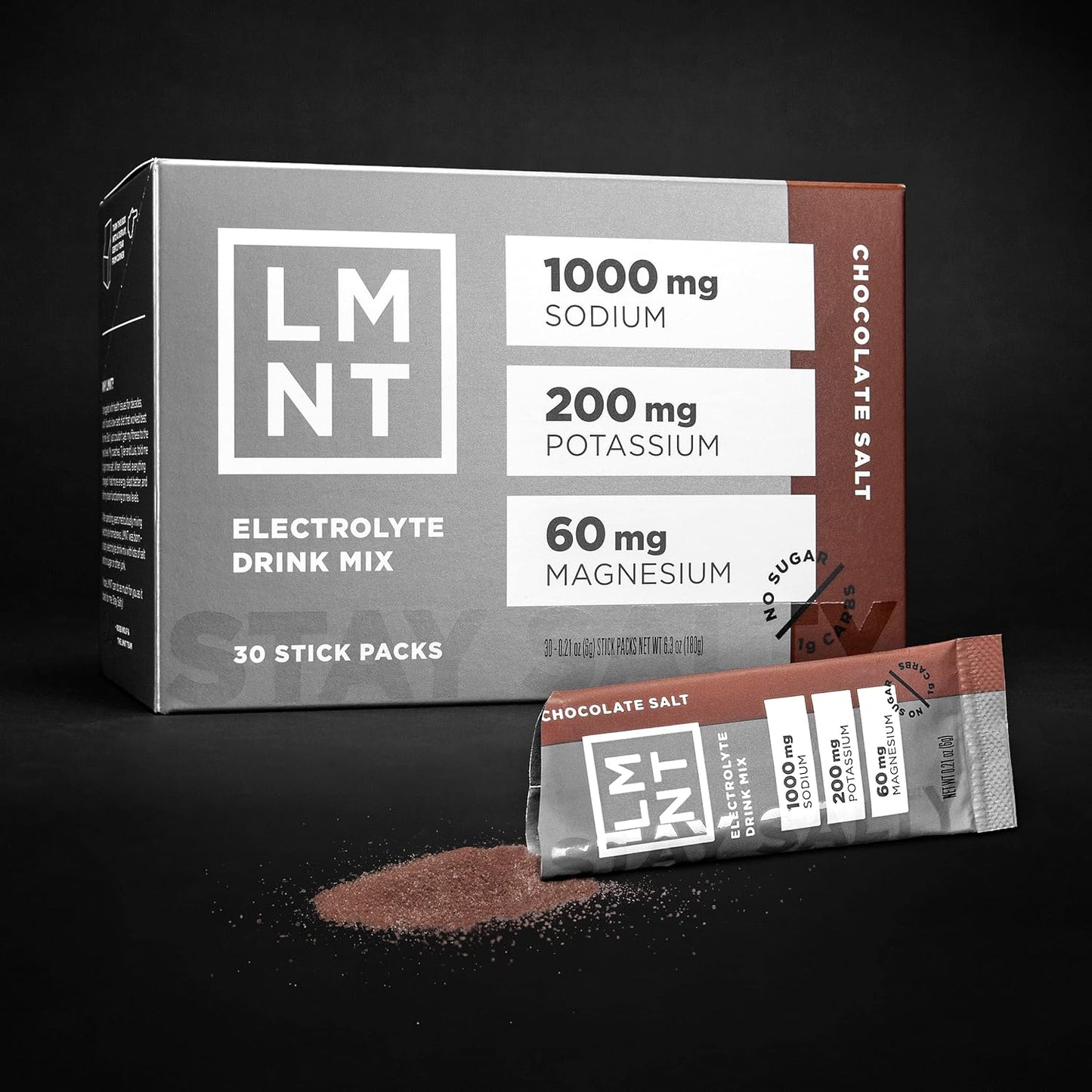 LMNT Keto Electrolyte Powder Packets | Paleo Hydration Powder | No Sugar, No Artificial Ingredients | Hot Chocolate Salt | 30 Stick Packs