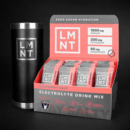 LMNT Keto Electrolyte Powder Packets | Paleo Hydration Powder | No Sugar, No Artificial Ingredients | Raspberry Salt | 30 Stick Packs