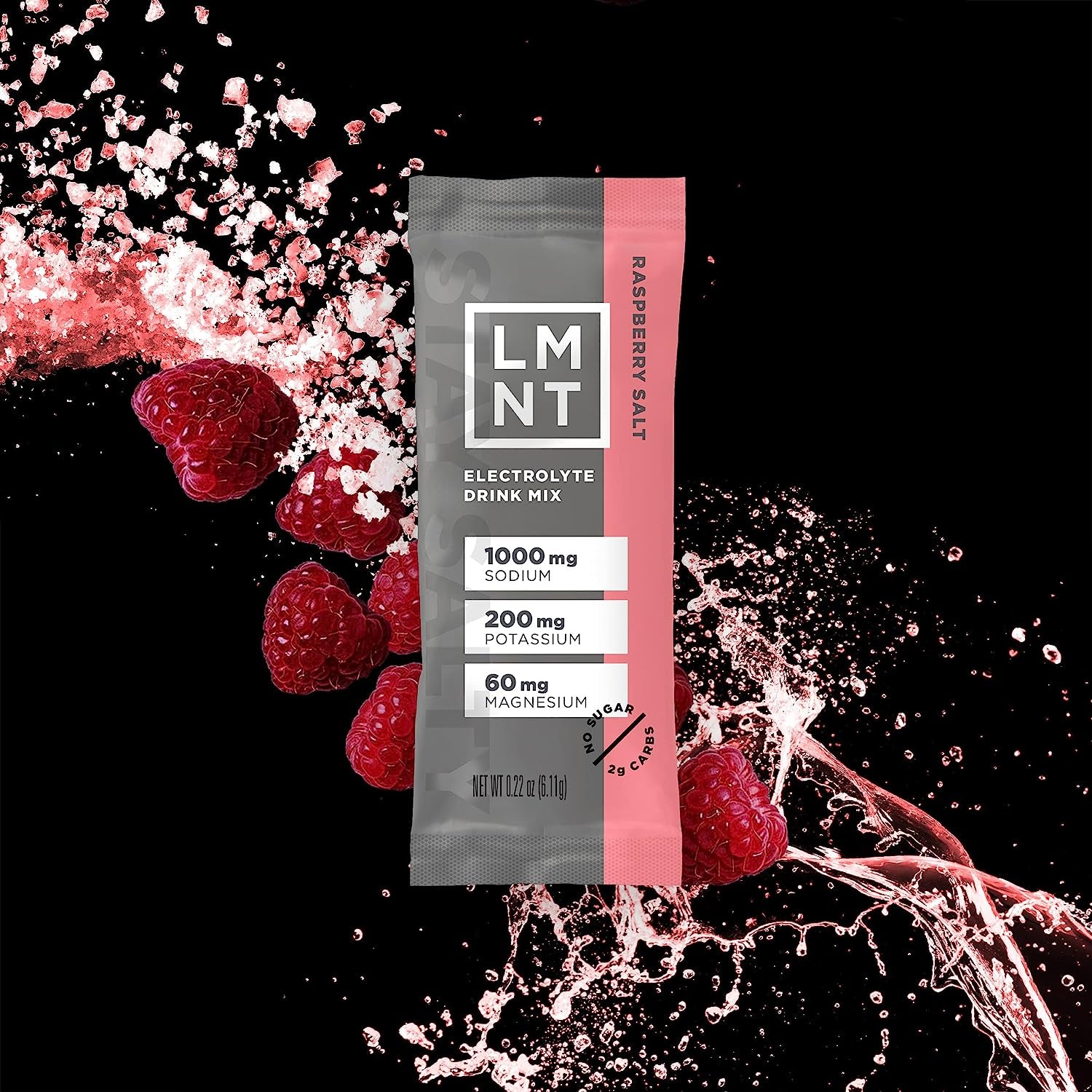 LMNT Keto Electrolyte Powder Packets | Paleo Hydration Powder | No Sugar, No Artificial Ingredients | Raspberry Salt | 30 Stick Packs