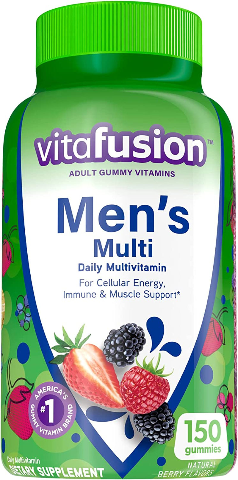 Vitafusion Adult Gummy Vitamins for Men, Berry Flavored Daily Multivitamins for Men with Vitamins A, C, D, E, B6 and B12, America’S Number 1 Gummy Vitamin Brand, 75 Day Supply, 150 Count