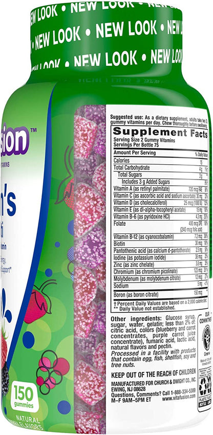 Vitafusion Adult Gummy Vitamins for Men, Berry Flavored Daily Multivitamins for Men with Vitamins A, C, D, E, B6 and B12, America’S Number 1 Gummy Vitamin Brand, 75 Day Supply, 150 Count