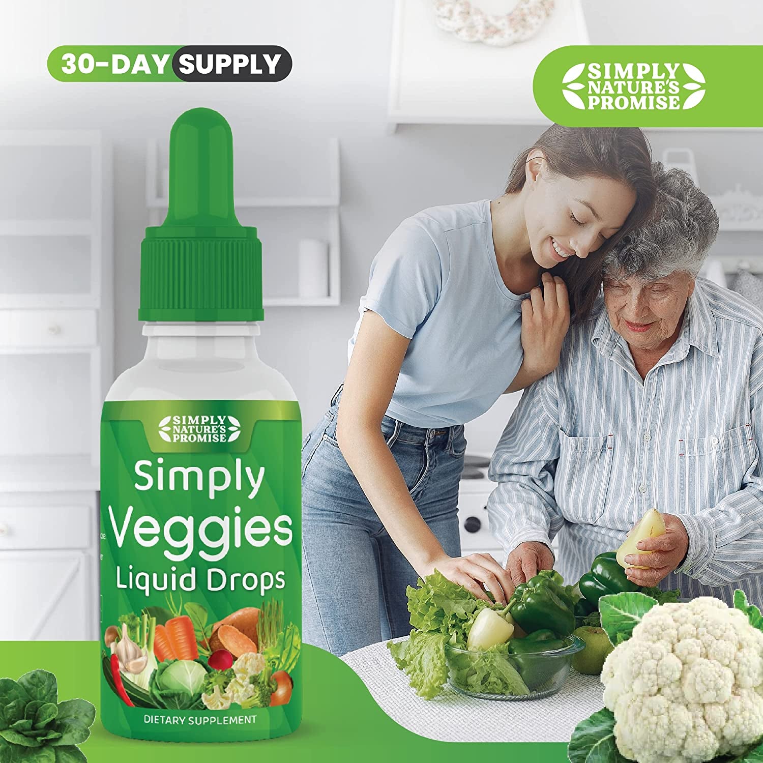 Simply Nature'S Promise - Fruit and Vegetable Supplements - Liquid Drops - Made with Whole Food Superfoods, Packed Vitamins & Minerals - Soy Free - Made in the USA