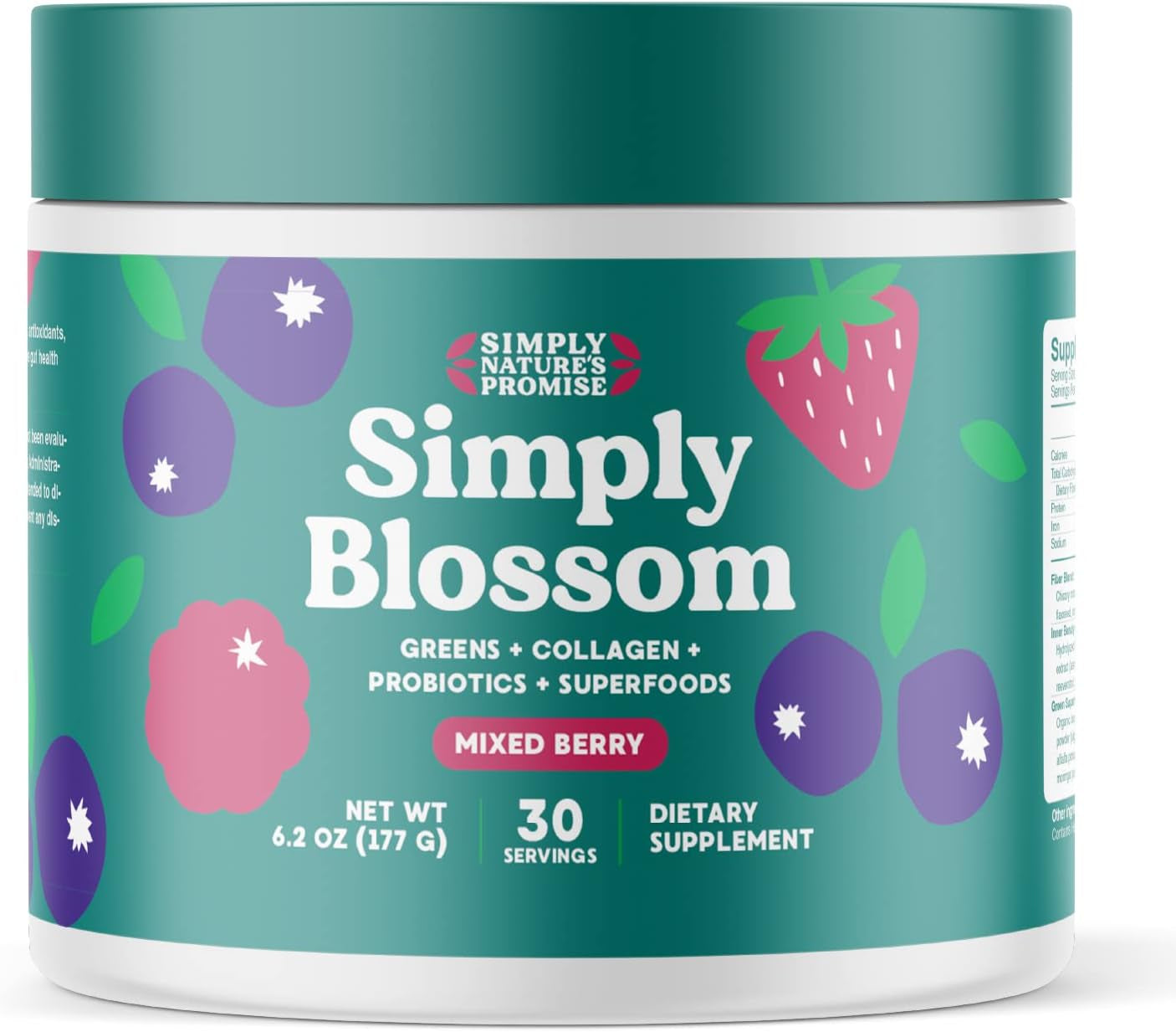 Blossom Nutrition Daily Greens & Superfood Powder + Collagen + Probiotics for Women'S Digestive Health & Bloating Relief. Help Your Health Bloom - 30 Day Supply