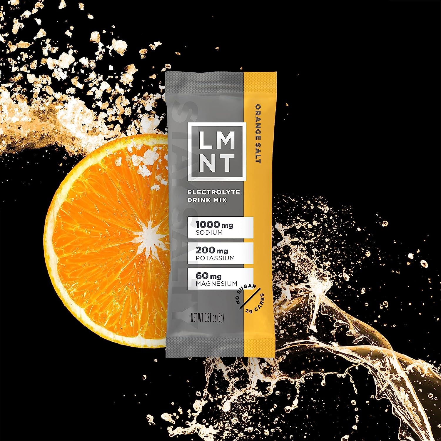 LMNT Keto Electrolyte Powder Packets| Paleo Hydration Powder| No Sugar, No Artificial Ingredients | Orange Salt | 30 Stick Packs