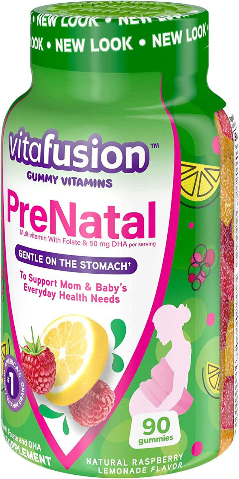 Vitafusion Prenatal Gummy Vitamins, Raspberry Lemonade Flavored, Pregnancy Vitamins for Women, with Folate and DHA, America’S Number 1 Gummy Vitamin Brand, 45 Day Supply, 90 Count