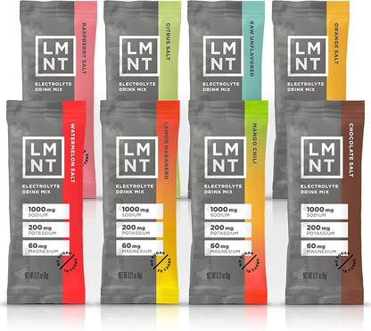 LMNT Zero-Sugar Electrolytes - Sampler Salt - Hydration Powder Packets | No Artificial Ingredients | Keto & Paleo Friendly | 8 Sticks