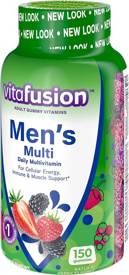 Vitafusion Adult Gummy Vitamins for Men, Berry Flavored Daily Multivitamins for Men with Vitamins A, C, D, E, B6 and B12, America’S Number 1 Gummy Vitamin Brand, 75 Day Supply, 150 Count