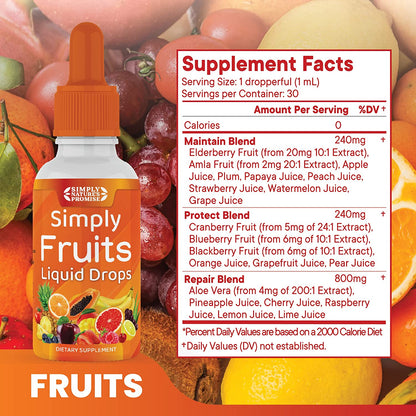 Simply Nature'S Promise - Fruit and Vegetable Supplements - Liquid Drops - Made with Whole Food Superfoods, Packed Vitamins & Minerals - Soy Free - Made in the USA