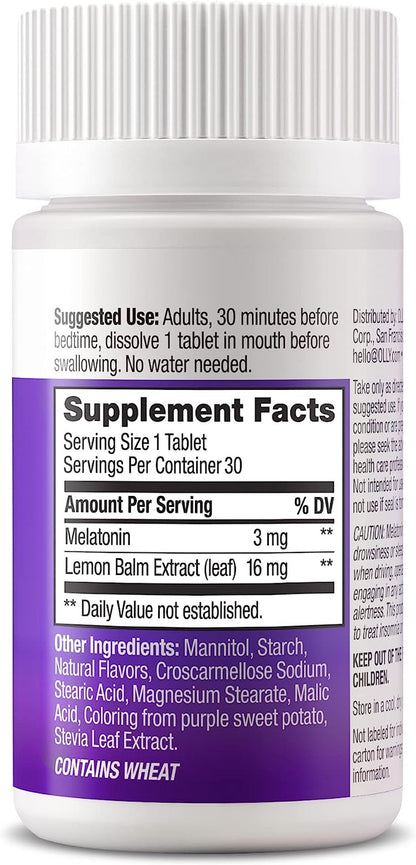 Sleep Fast Dissolve Tablets, 3Mg Melatonin, Vegan, Strawberry - 30Ct