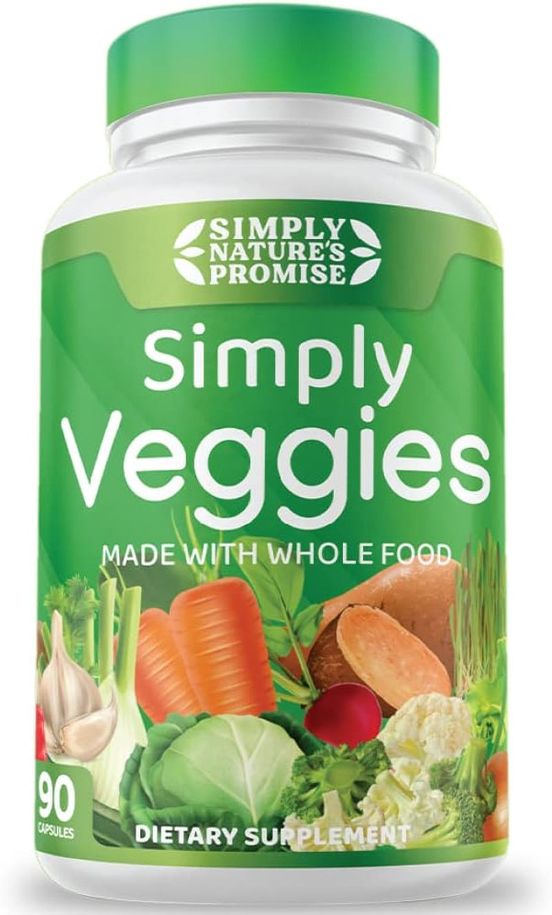 - 90 Veggie Capsules - Made with Whole Food Superfoods, Packed with Beta Carotene & 18 Different Vegetables - 100% Soy Free