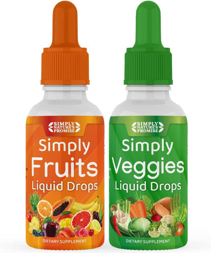 Simply Nature'S Promise - Fruit and Vegetable Supplements - Liquid Drops - Made with Whole Food Superfoods, Packed Vitamins & Minerals - Soy Free - Made in the USA