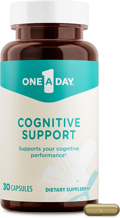 One-A-Day Cognitive Supplement – Memory and Focus Supplements for Adults, Brain Function Support with Bacopa, Rhodiola, & Holy Basil for Cognitive Performance 30 Capsules