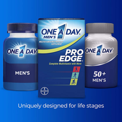 One a Day Men’S Pro Edge Multivitamin, Supplement with Vitamin A, Vitamin C, Vitamin D, Vitamin E and Zinc for Immune Health Support* and Magnesium for Healthy Muscle Function, Tablet 50 Count