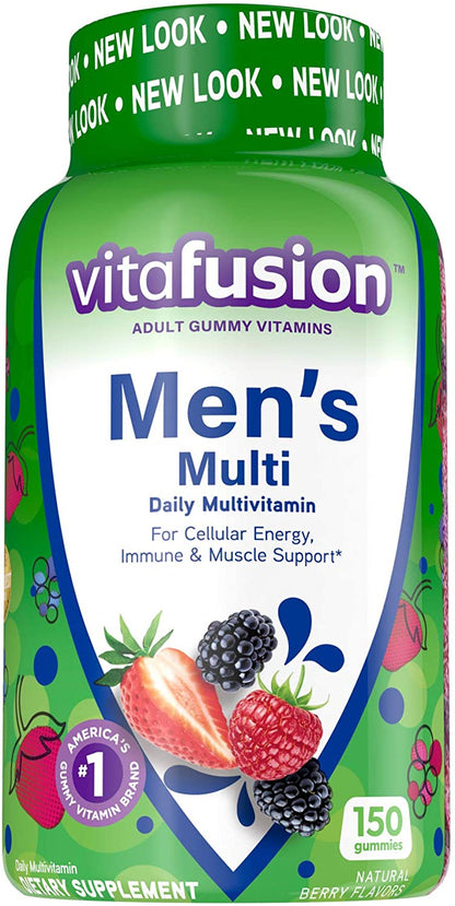 Vitafusion Adult Gummy Vitamins for Men, Berry Flavored Daily Multivitamins for Men with Vitamins A, C, D, E, B6 and B12, America’S Number 1 Gummy Vitamin Brand, 75 Day Supply, 150 Count