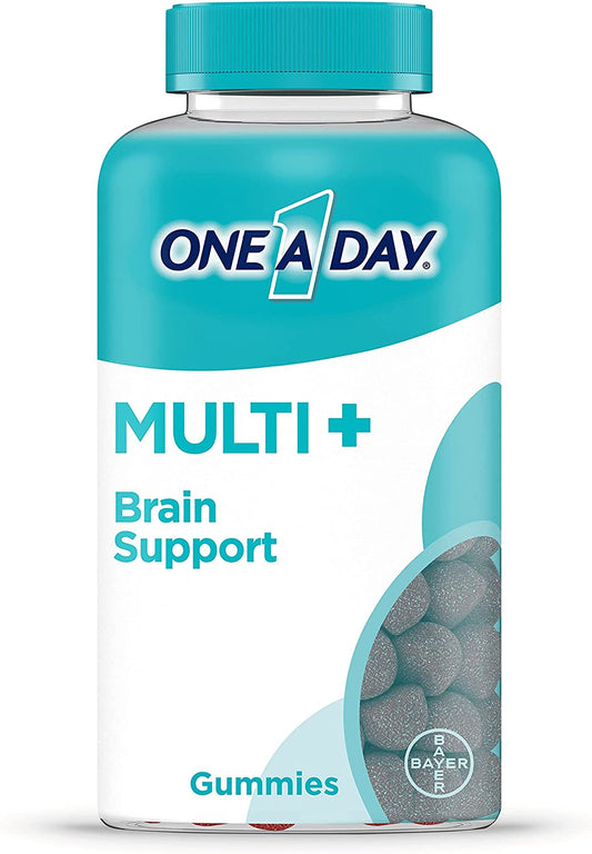 One-A-Day Multi+ Brain Support Gummies, Multivitamin Gummies for Men & Women with Boost of Brain Support with Super 8 B Vitamin Complex, 100 Count