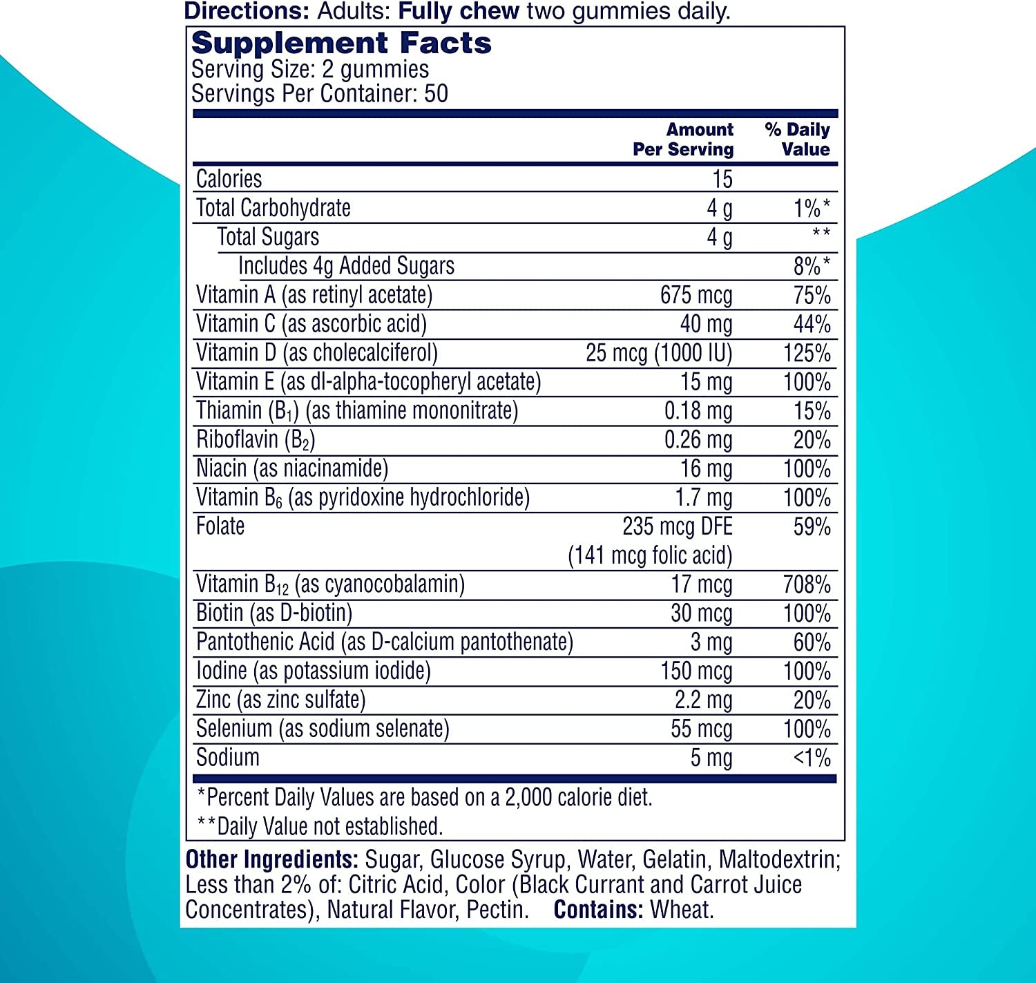 One-A-Day Multi+ Brain Support Gummies, Multivitamin Gummies for Men & Women with Boost of Brain Support with Super 8 B Vitamin Complex, 100 Count