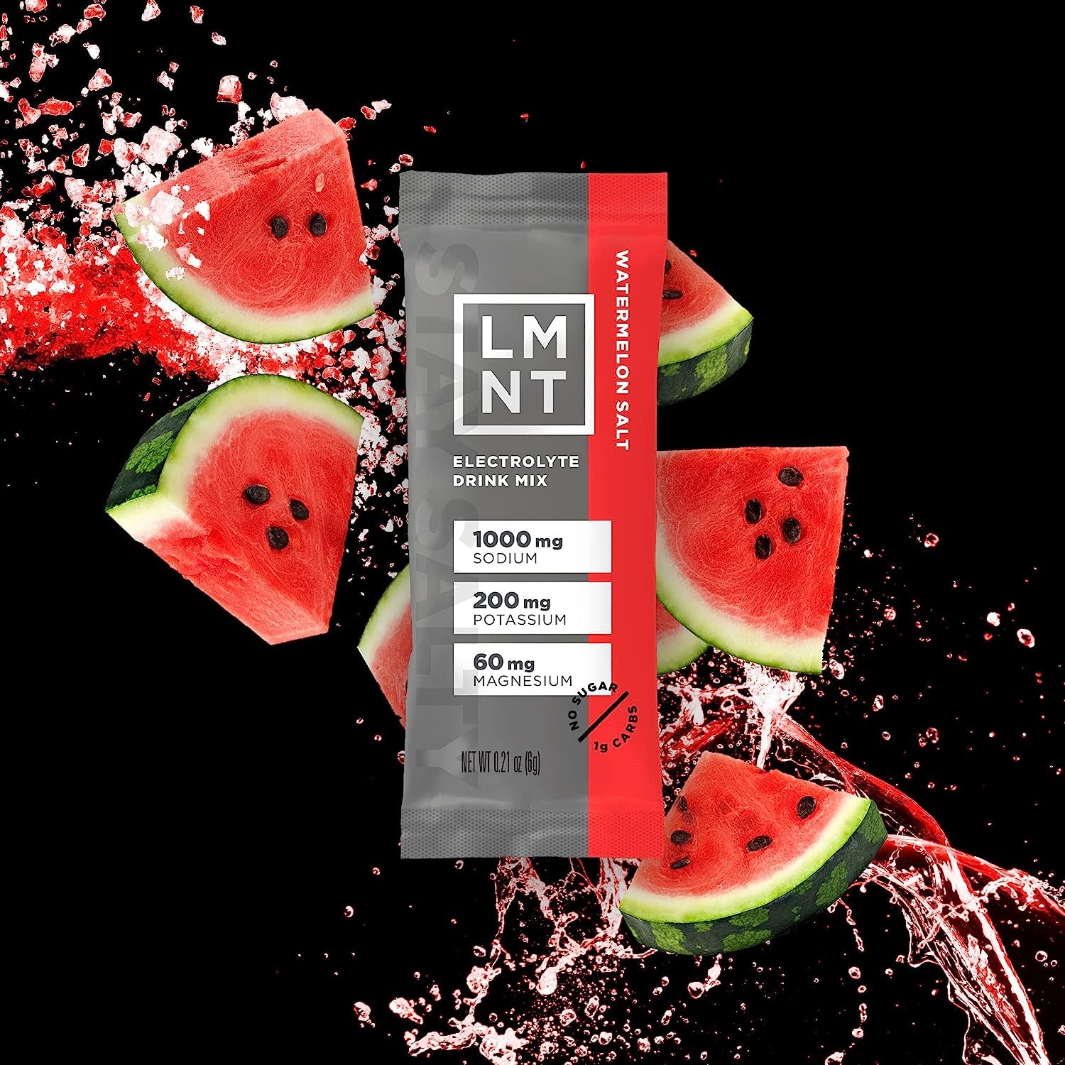 LMNT Zero-Sugar Electrolytes - Watermelon Salt - Hydration Powder Packets | No Artificial Ingredients | Keto & Paleo Friendly | 30 Sticks