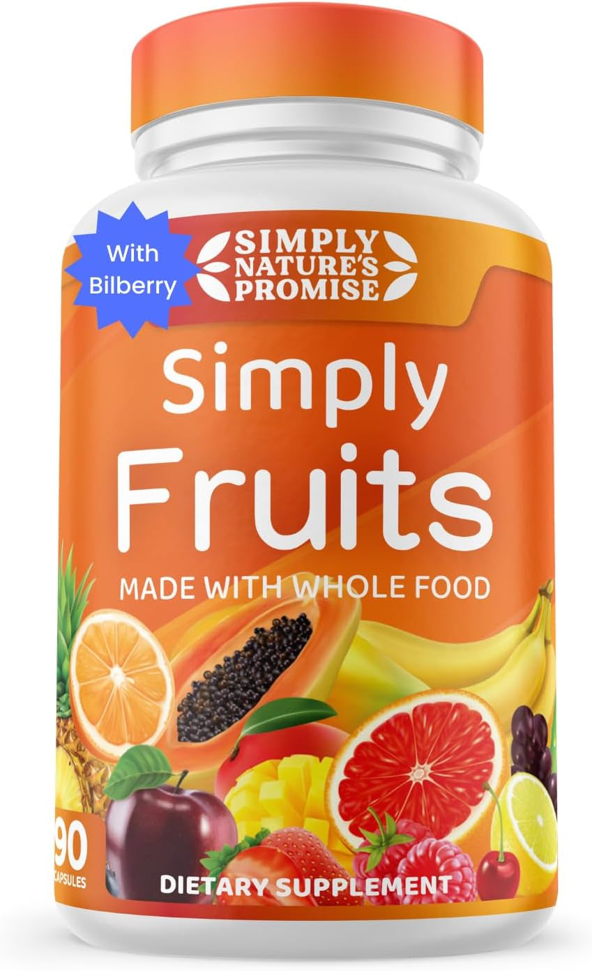 - 90 Fruit Capsules - Made with Whole Food Superfoods, Packed with 25 Different Fruits - 100% Soy Free